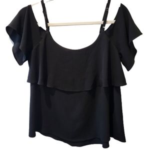 Black Bobeau Ruffle top Small size